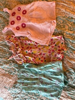 Disney Mint and Light Pink Baby Romper Set